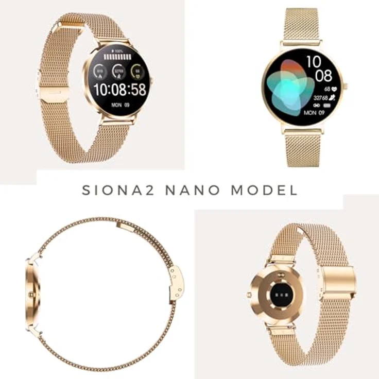 XCOAST Smartwatch Damen mit Telefonfunktion, AMOLED Fitnessuhr, IP68 wasserdicht, 100+ Sport Modi, Roségold – Bild 2