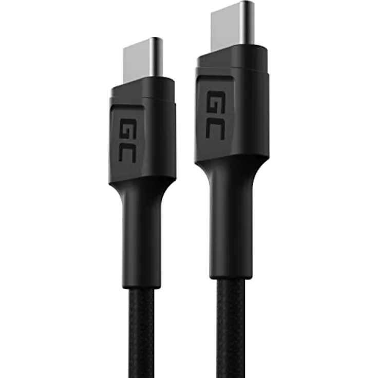 Green Cell Kabel USB-C - USB-C Typ-C 0.3m Ladekabel 60W Power Delivery Schwarz Schnellladekabel Kompatibel mit Samsung Galaxy S23 S22 S21 S20 Ultra | Note 20 10 | Android-Telefonen | Macbook Pro