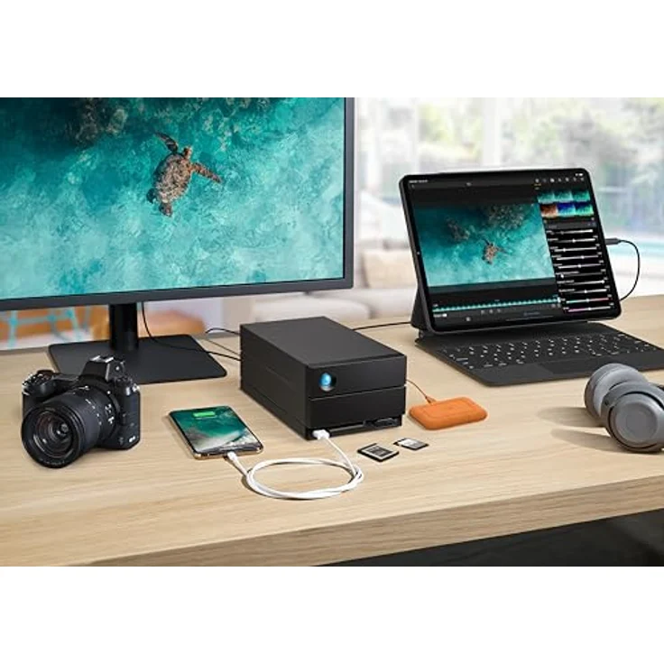 LaCie 2big Dock v2, 60 TB Disk-Array mit Thunderbolt 3 und USB 3.1, Desktop Schwarz – Bild 8