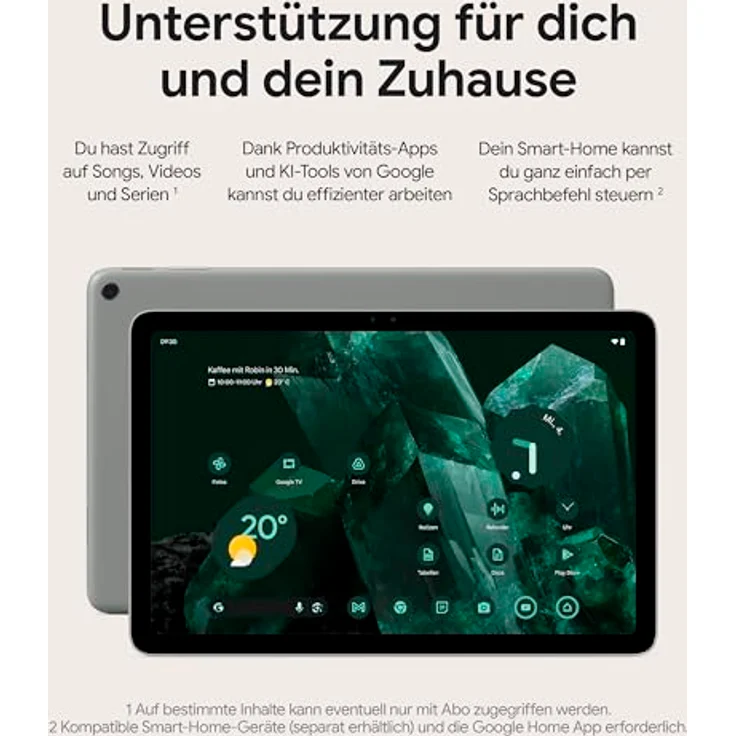 Google Pixel Tablet – Android-Tablet mit 11"-Display und einem Akku mit Langer Laufzeit – 8 GB RAM – 256 GB Speicherplatz – Hazel – Bild 4