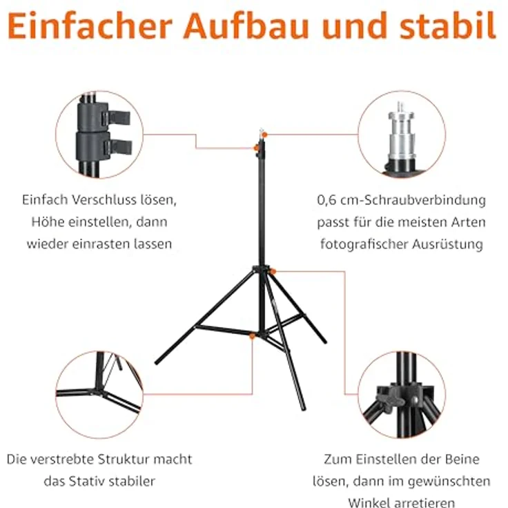 AmazonBasics - Kamera-Beleuchtungsstativ, Aluminium, 2,13 m – Bild 3