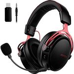 MiPow MPBH415AR Gaming Headset 3.5mm Klinke, USB, 2.4GHz Funk schnurlos, Stereo Over Ear Schwarz, Rot