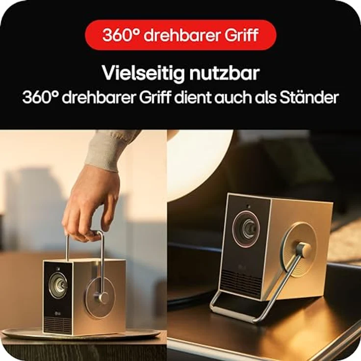 LG CineBeam Q HU710PB (4K, 500 lm, 1.2:1), Beamer, Silber – Bild 6