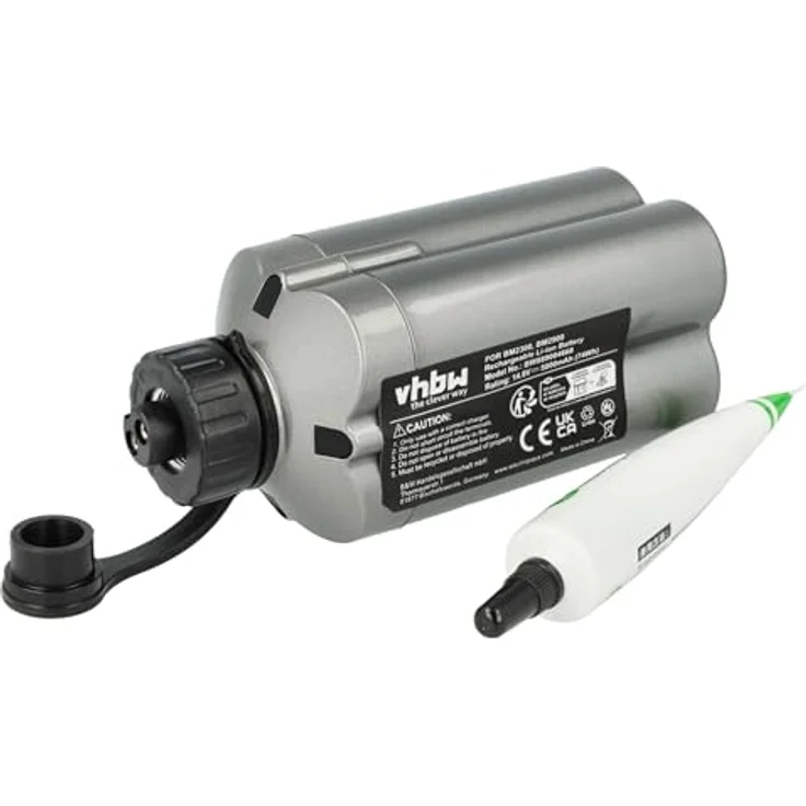 vhbw Ladegerät inkl. Akku (5000 mAh), kompatibel mit Shimano Plays 4000 Li-Ion-Akkus, 3-teiliges Ladeset mit präziser Verarbeitung und Eurostecker – Bild 3