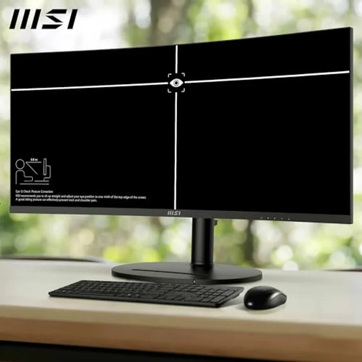 MSI Modern MD342CQP, 34 Zoll UWQHD Curved Monitor 1500R – VA-Display 3440 x 1440, KVM, Pip/PBP, 3-Achsen verstellbar, integrierte Lautsprecher, Augenkomfort – Bild 4