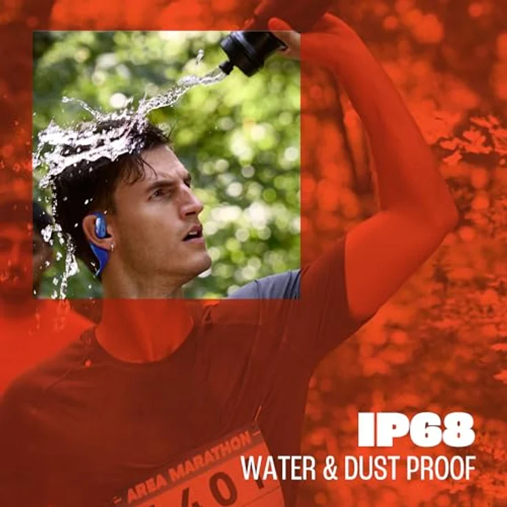JBL Endurance Pace, Open-Ear-Sportkopfhörer mit Bluetooth, 10 Stunden Akkulaufzeit, IP68 wasser- und staubdicht, Titan-Memory-Draht Nackenbügel, Schwarz/Limette – Bild 3