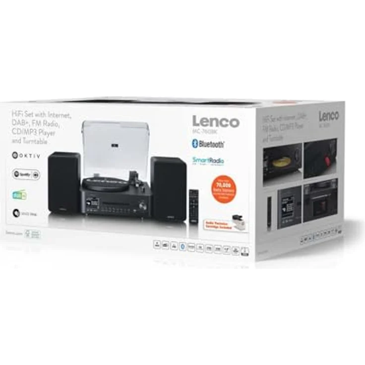 Lenco MC-760BK, HiFi-Stereoanlage mit DAB+, CD, MP3, Plattenspieler, Bluetooth 5.3, Schwarz – Bild 8
