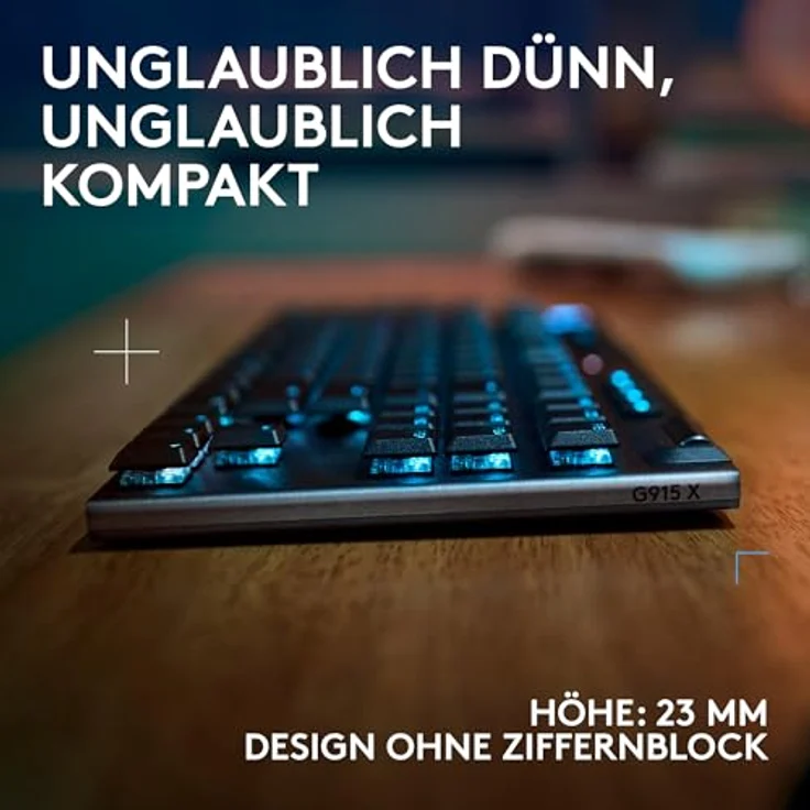 LOGITECH G915 X TKL Lightspeed, Kaihua GL Linear Gaming-Tastatur, kabellos, Aluminiumgehäuse, RGB, schwarz – Bild 9