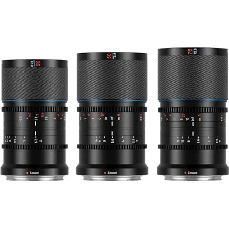 SIRUI Saturn 35 mm, 50 mm, 75 mm Objektiv-Set T2.9 1.6X, Vollformat Kohlefaser anamorphes Cine Objektiv mit Nature Flares, Z Mount, unter 500 g