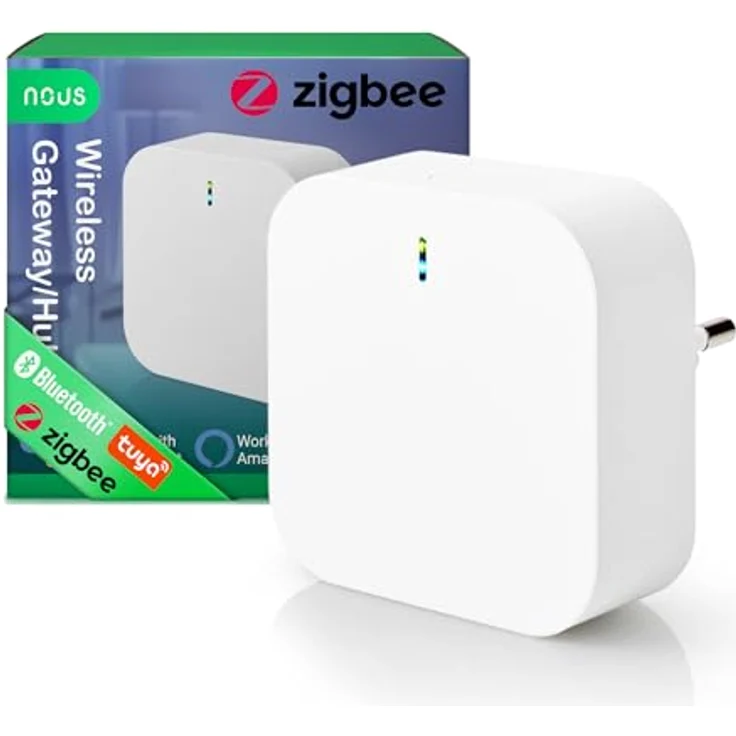 Nous Smart Home Gateway E1 ZigBee, Smart Home Hub mit Sprachsteuerung, Weiss – Bild 1