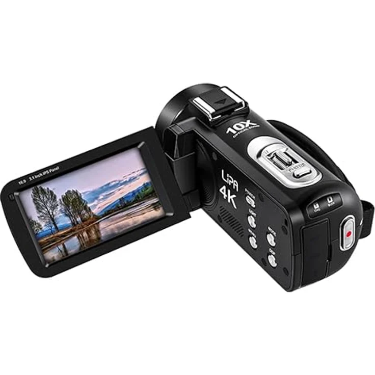 LIPA AD-C7 Camcorder 4K, Sony-Objektiv, 120-facher Zoom, Wifi, mit Stativ- und Mikrofonanschluss – Bild 9