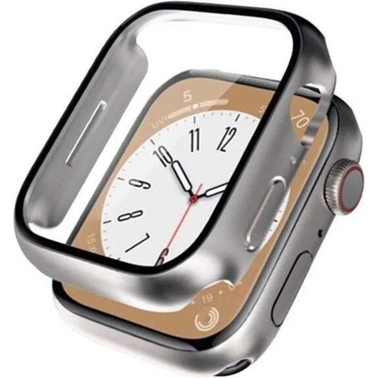 CRONG Hybrid Watch Case für Apple Watch 40mm, Gehäuse mit integriertem Schutzglas, Starlight, passgenauer Sitz, leicht und schnell montierbar