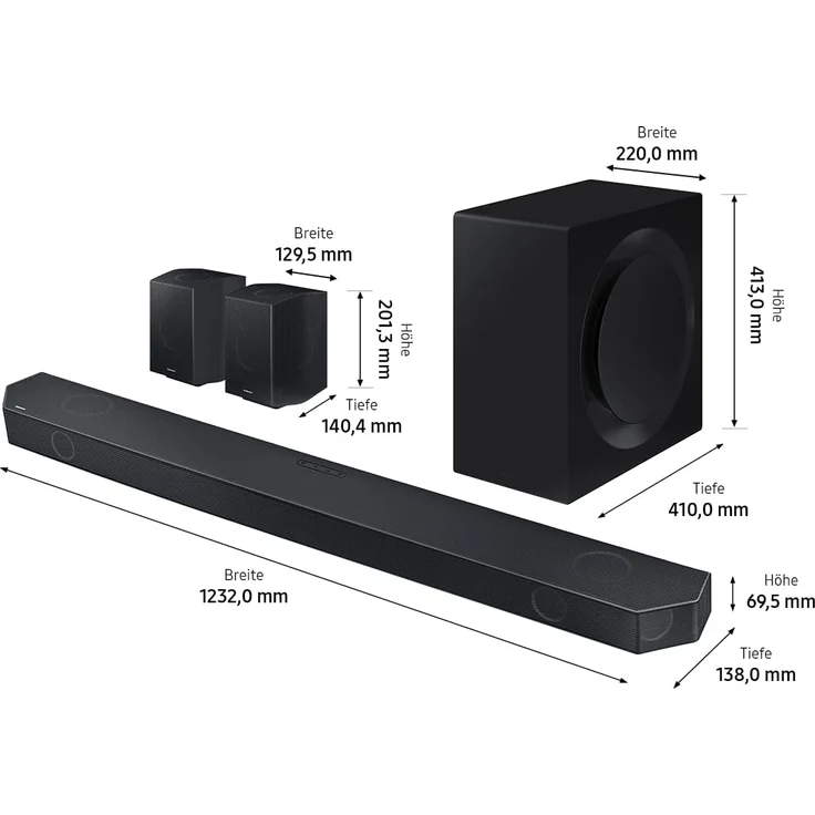 Samsung HW-Q995GC 11.1.4-Kanal Q-Soundbar, 4.0.2-Kanal Rücklautsprecher, Kabelloses Dolby Atmos / DTS:X, Q-Symphony [2023] – Bild 4