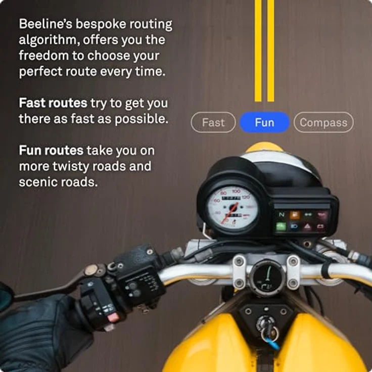 Beeline Moto Anniversary Edition Navigationssystem, GPS mit hochauflösendem IPS-TFT Farbdisplay und kartenbasierter Turn-by-Turn-Navigation – Bild 5