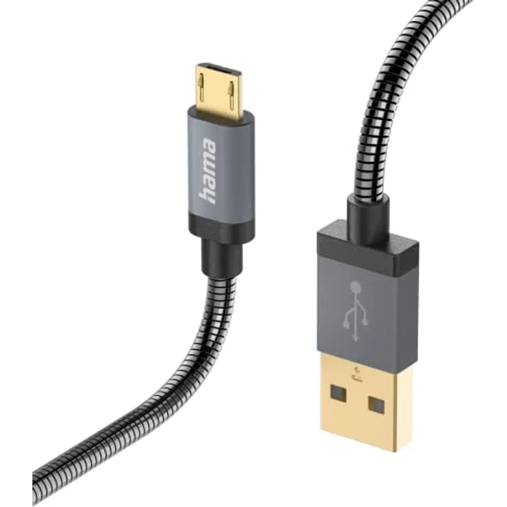 Hama Micro-USB Metall Kabel (Aluminiumstecker, Knickschutz, elegante Metallummantelung, 1,5 m) anthrazit – Bild 3