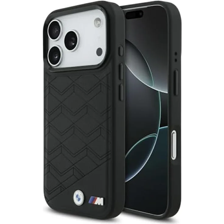 CG MOBILE BMW M-förmiges Logo MagSafe Hülle für iPhone 17 Pro, Schwarz, aus Kunstleder/Polycarbonat/TPU, lizenziert von BMW – Bild 1