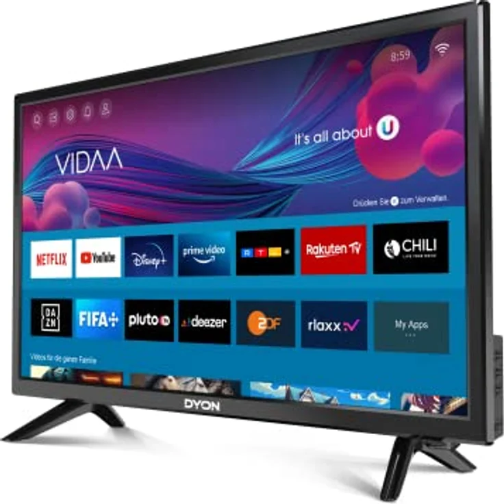 DYON Movie Smart 24 VX 60 cm (24 Zoll) HD Smart TV mit Triple Tuner (DVB-C/-S2/-T2) - Modell 2023 - Schwarz – Bild 4