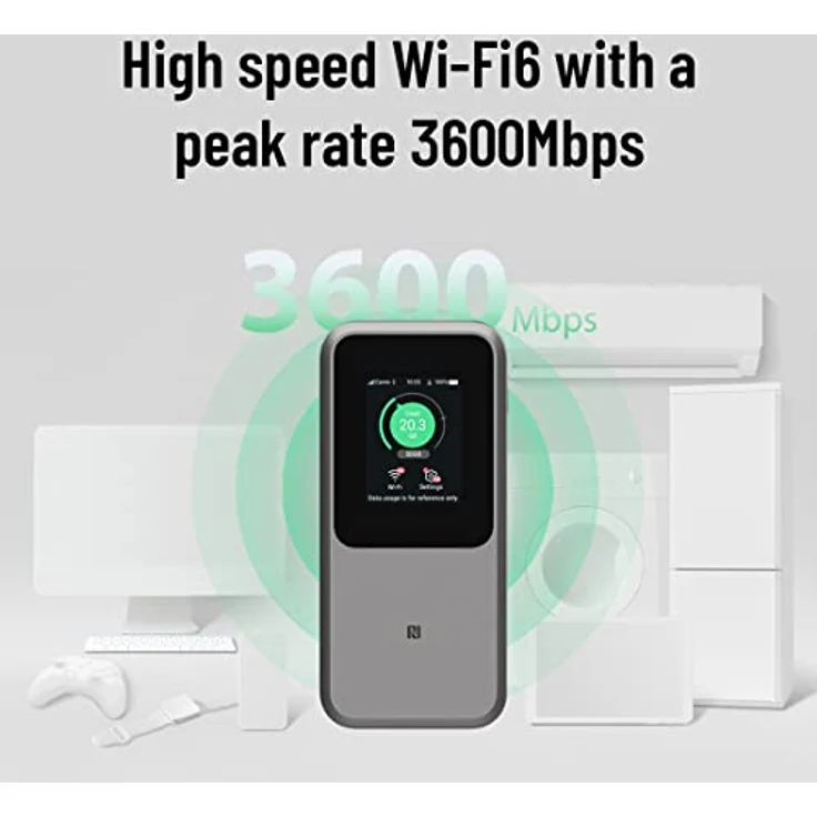 ZTE MU5120 - der leistungsstärkste tragbare 5G WiFi Hotspot, riesiger 1000mAh Akku, 18W Rückladung, NFC, 2,4 Zoll Touchscreen, verbindet 32 Geräte - SIM-Slot Unlocked – Bild 3