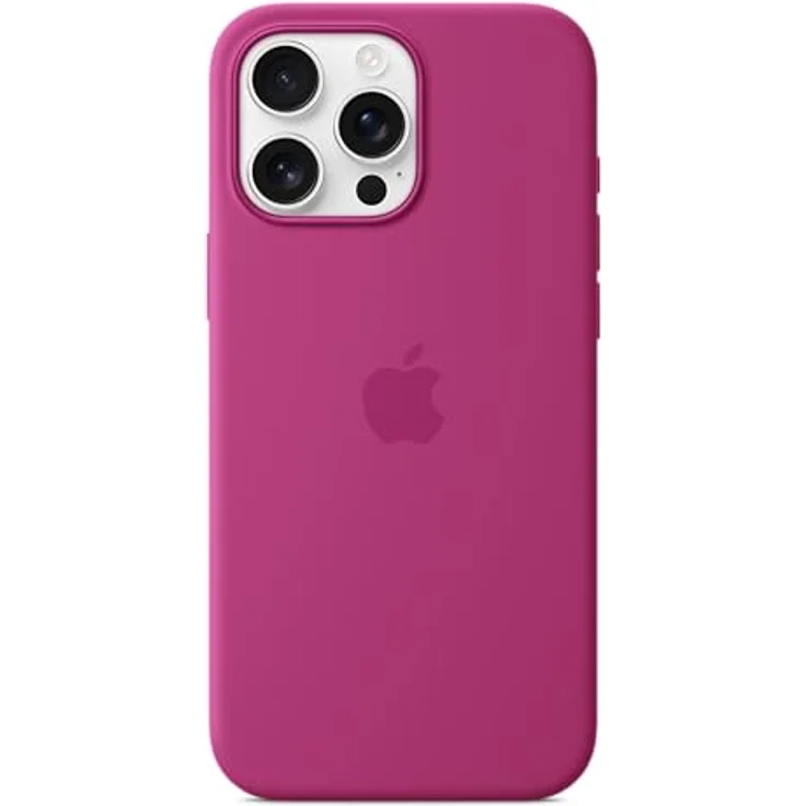 Apple iPhone 16 Pro Max Silikon Case mit MagSafe – Fuchsia, recyceltes Silikon, Mikrofaserfutter, Saphirkappe, magnetische Ausrichtung – Bild 3