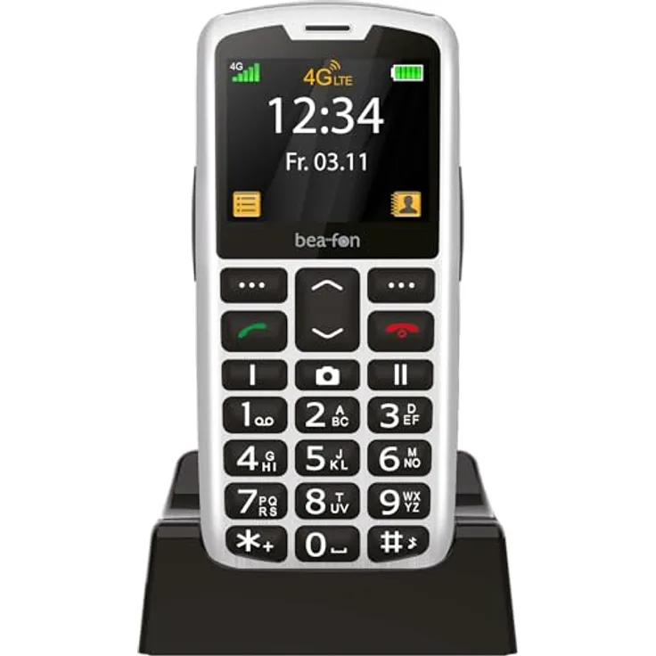 Beafon SL260 4G Smartphone, 5,59 cm (2.2 Zoll), Single SIM, Schwarz-Silber, Bluetooth, Micro SD, 1000mAh Akku