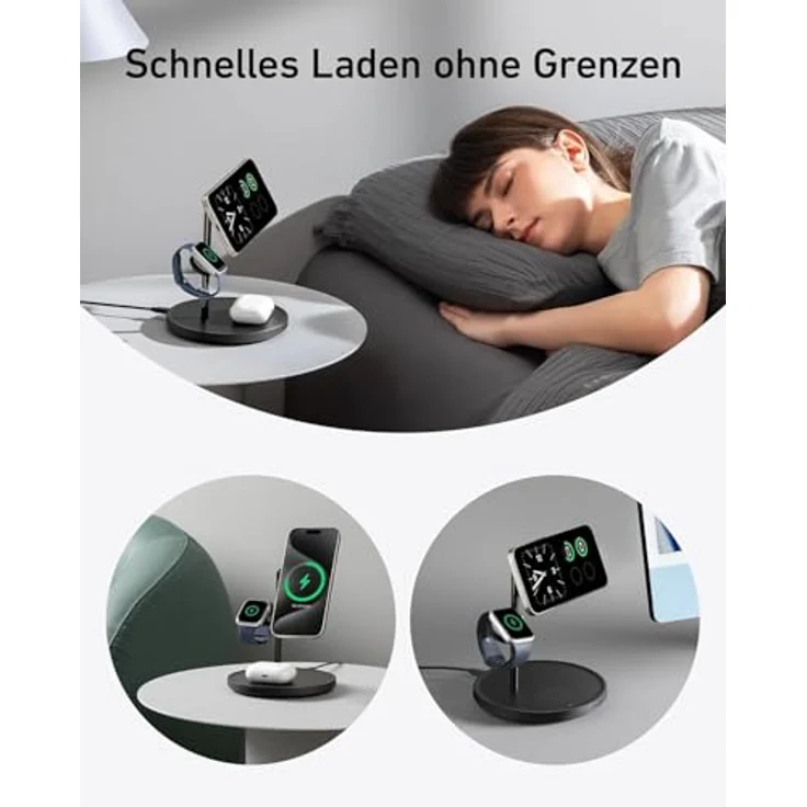 Anker MagGo Wireless Charging Station, Wireless Charger, Schwarz – Bild 6
