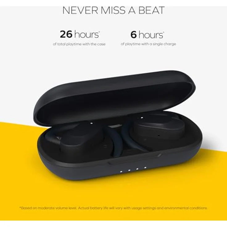 CREATIVE Outlier Go Kabelloser Open-Ear-Kopfhörer mit Verstellbarer Passform und Ohrbügeln, bis zu 26 Stunden Gesamtspielzeit, Zwei Mikrofone, Bluetooth 5.4, IPX4 wasserbeständig (Dunkelblau) – Bild 5