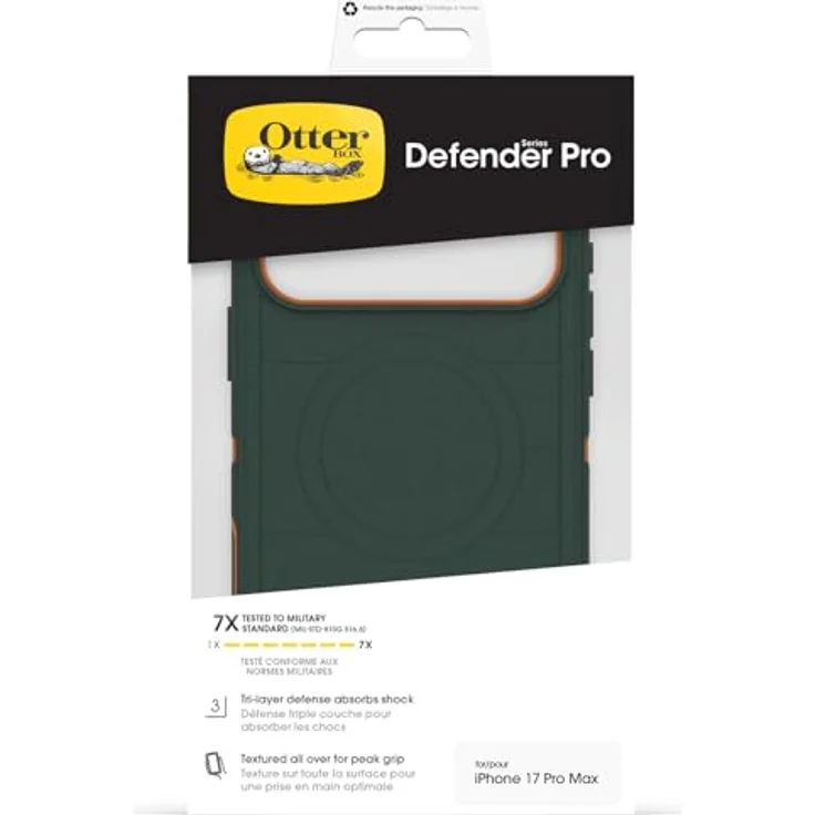 OtterBox Defender Series Pro MagSafe Hülle für iPhone 17 Pro Max, stoßfest und sturzsicher, 7X militärstandardgetestet, grün – Bild 5