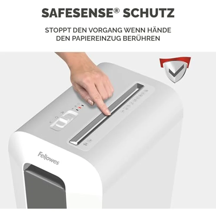 Fellowes Aktenvernichter Powershred LX65, 10 Blatt (P4), Partikelschnitt, Safesense, 22L Papierkorb, White – Bild 4