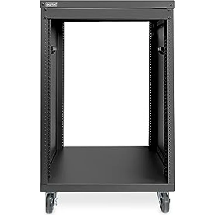 DIGITUS Universal 19-Zoll Equipment Rack - 16HE - unmontiert - Audio-Video-Zubehör - Audio-Rack - Traglast 136 kg - mit Rollen - schwarz