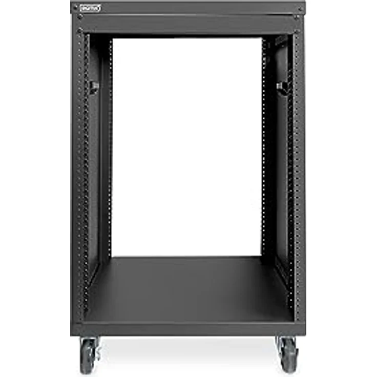 DIGITUS Universal 19-Zoll Equipment Rack - 16HE - unmontiert - Audio-Video-Zubehör - Audio-Rack - Traglast 136 kg - mit Rollen - schwarz – Bild 1