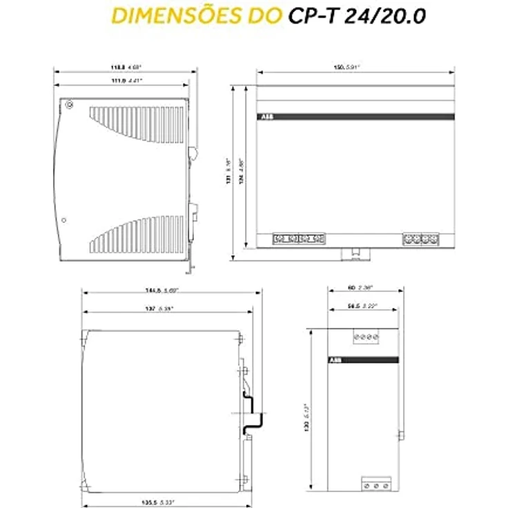 ABB Abb-entrelec CP-T - Netzteil 3 x 400-500 VAC, 24 V DC/20 A, AC/DC Spannungsart, silber – Bild 2