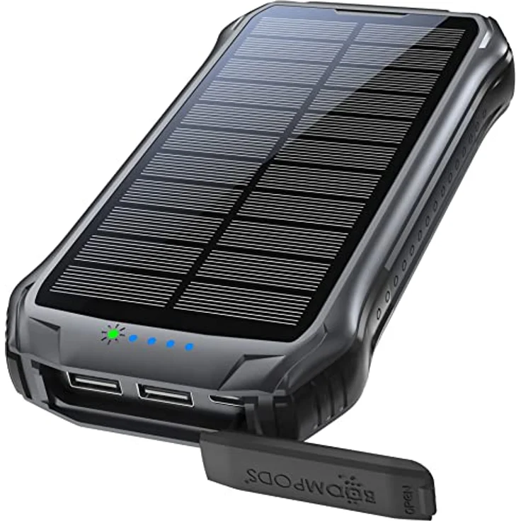 Boompods Neutron Solar Powerbank, 10.000 mAh, Schwarz – Bild 3
