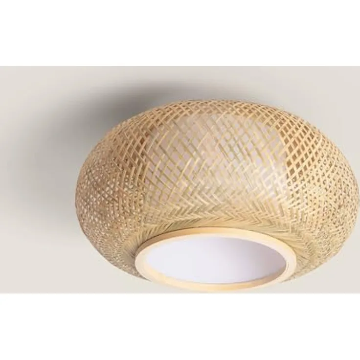 LEDKIA LIGHTING Deckenleuchte Rund Bambus Ø400 mm Denia Natürlich für Wohnzimmer, Küche, Schlafzimmer mit IP20 Schutz und hochwertiger Bambusverarbeitung