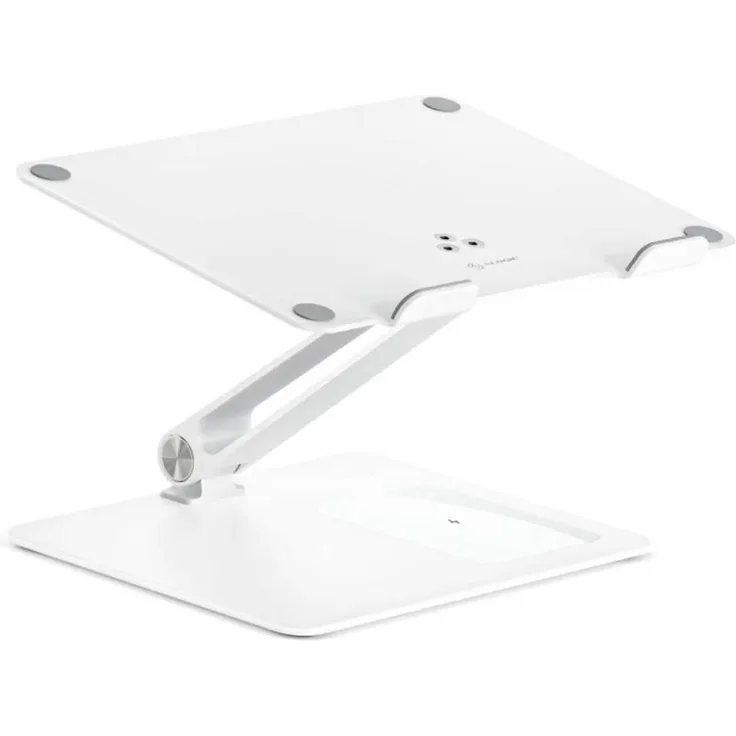 Alogic Elite Aluminium Laptop-Ständer, verstellbar mit kabelloser Ladestation für Laptops 11-17 Zoll, weiß