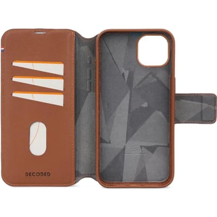Decoded 2-in-1 Abnehmbare Schutzhülle für Apple iPhone 15 Plus - Hochwertiges Europäisches Leder - Kartenhalter Hülle - Lederhülle - MagSafe-Kompatibel - Microfiber Lining - Tan Braun – Bild 5