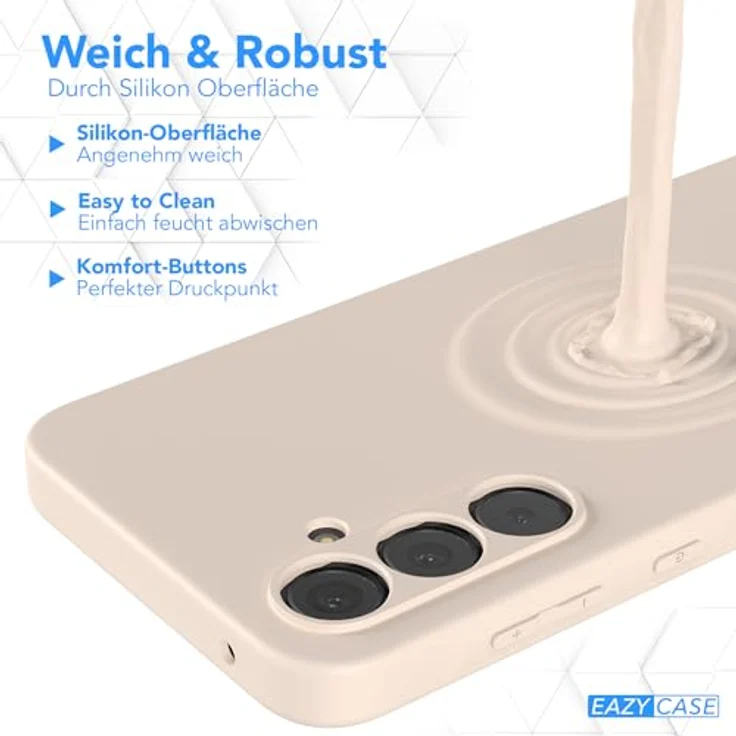 EAZY CASE Silikonhülle für Samsung Galaxy A55 - Beige, Dünn, Stoßfest mit Kameraschutz, Kratzresistent und Qi-Ladefähigkeit – Bild 5