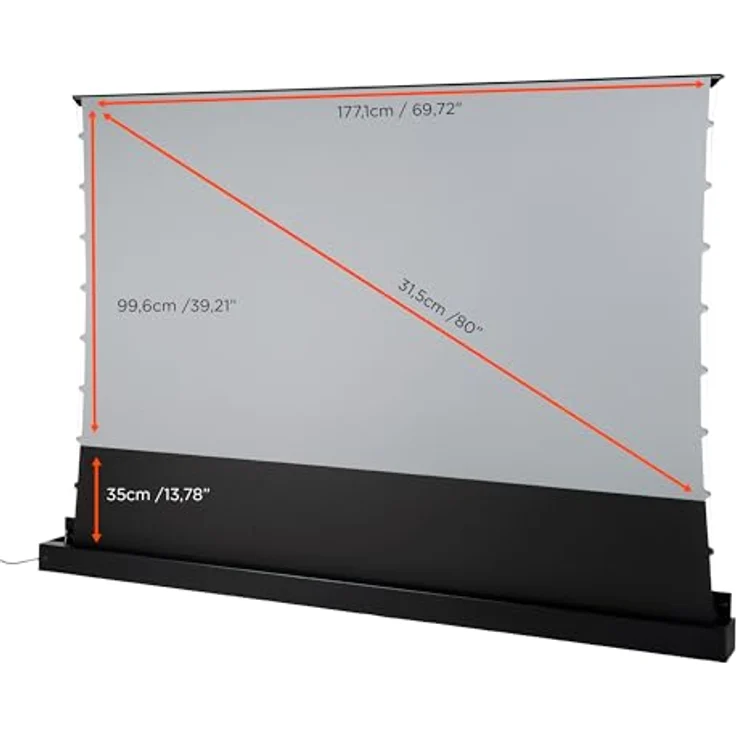 Celexon UST Hochkontrast Bodenscheren Leinwand - HomeCinema Plus, 80" schwarz (16:9), Leinwand, Schwarz – Bild 2