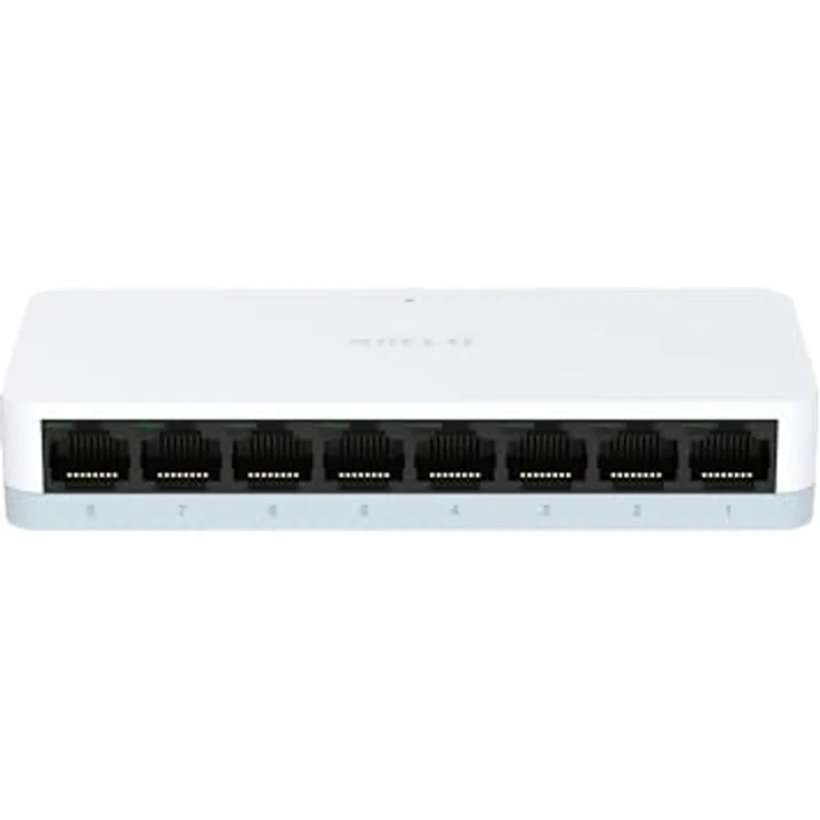 D-Link DES-1008C 8-Port Fast-Ethernet-Switch, 10/100 Mbit/s, unmanaged, Plug & Play, energieeffizient, lüfterlos, Auto MDI/MDIX