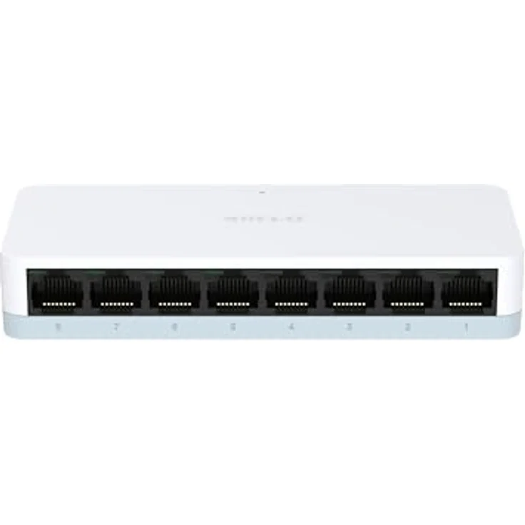 D-Link DES-1008C 8-Port Fast-Ethernet-Switch, 10/100 Mbit/s, unmanaged, Plug & Play, energieeffizient, lüfterlos, Auto MDI/MDIX – Bild 1