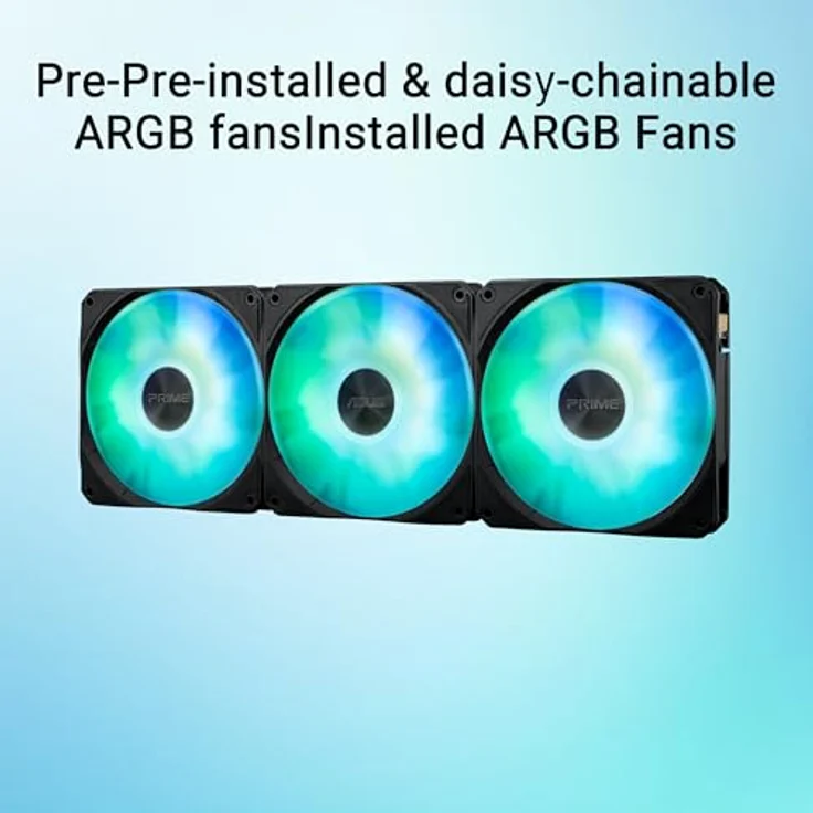 ASUS Prime LC ARGB LCD All-in-One-Flüssig-CPU-Wasserkühlung (2,3-Zoll-LCD-Bildschirm, Asetek-Pumpe, vorinstallierte Daisy-Chain-fähige ARGB Lüfter, für Intel LGA 1851, 1700, 1200, 115X, AMD AM5, AM4) - Wasserkühlung mit LCD-Bildschirm, Asetek-Pumpe und ARGB Lüftern, für Intel und AMD CPUs – Bild 3