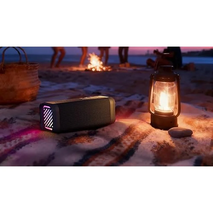Philips TAS5000EB Kabelloser Bluetooth-Lautsprecher, 70 W, wasserdicht, 24 Stunden Wiedergabe, RGB-LED-Beleuchtung, Schwarz – Bild 2