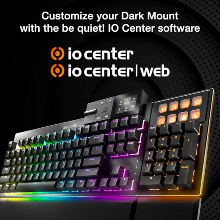 be quiet! Dark Mount Silent Linear, Kabelgebundene Tastatur mit 8 Displaytasten und Media-Dock, Schwarz – Bild 8