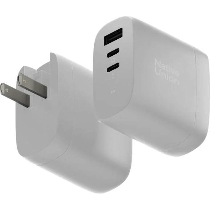 Native Union Fast GaN Charger PD 67W, USB Ladegerät mit Multi-Geräte-Ladung, tragbares Design, Weiss