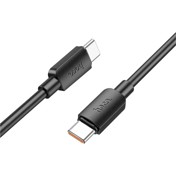 Hoco Kabel Typ C auf Typ C PD 6A 100W X96, 1 m Schnellladekabel in schwarz, kompatibel mit Laptops