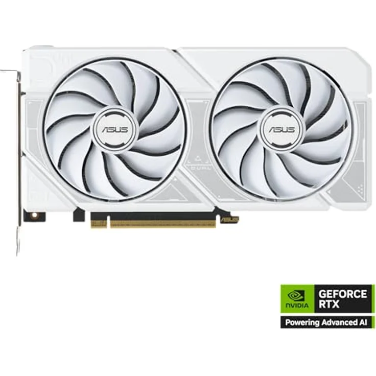 ASUS Dual GeForce RTX 5060 Ti 8GB GDDR7 White OC Edition, Gaming Grafikkarte mit NVIDIA Blackwell, DLSS 4, OC bis 2632 MHz, 2,5-Slot Design, 0dB-Technologie, weiß – Bild 2
