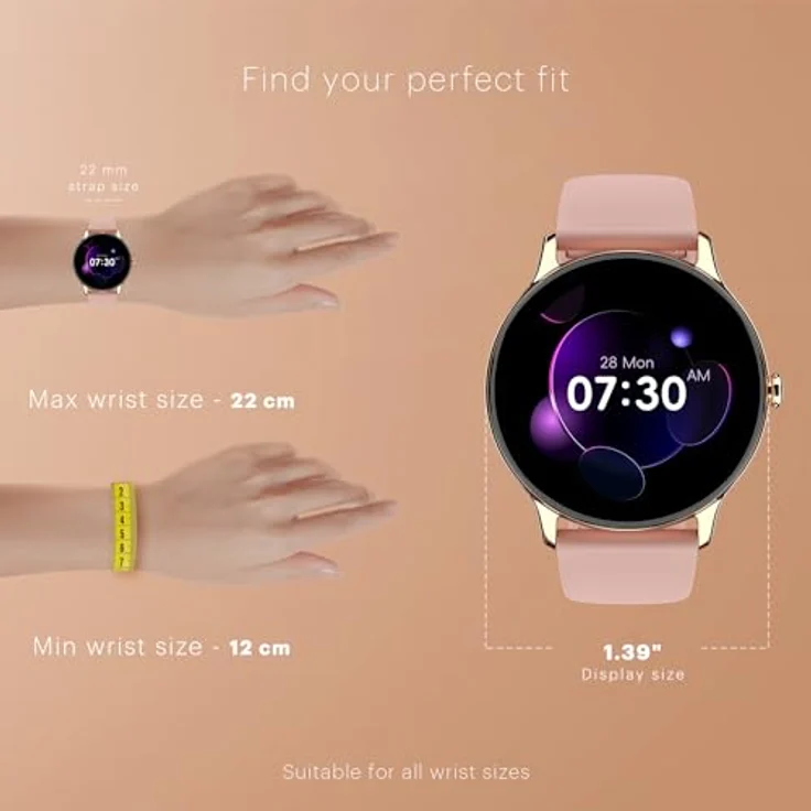Noise Twist Go Smartwatch, 1,39 Zoll Display, Gesundheitsüberwachung mit Herzfrequenz- und SpO2-Tracking, Bluetooth-Anruffunktion, Pink – Bild 8