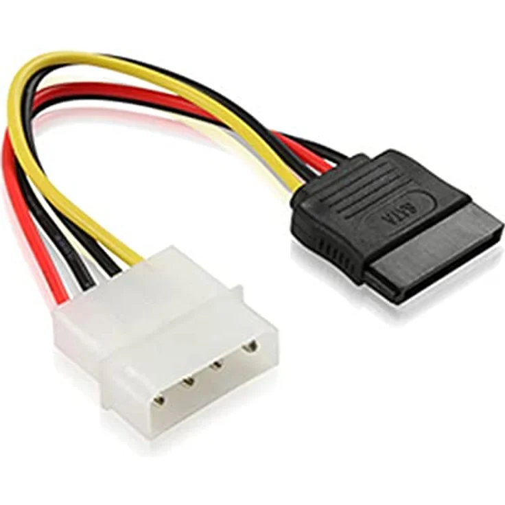 Aukson K32 SATA auf IDE Adapter Stromkabel, 15cm, 4-pol Molex zu 15-pin SATA Buchse, universelle Kompatibilität für HDD/SSD Stromversorgung – Bild 1