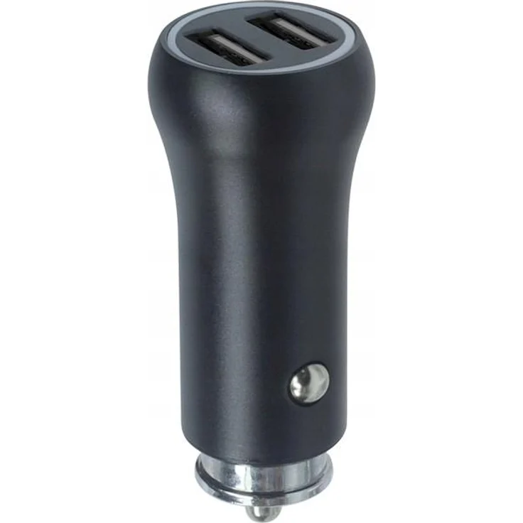Setty Autoladegerät CC-AA-31, 2x USB-A, 3A, 15W, Schwarz, Schnellladeleistung mit blauen Leuchtring