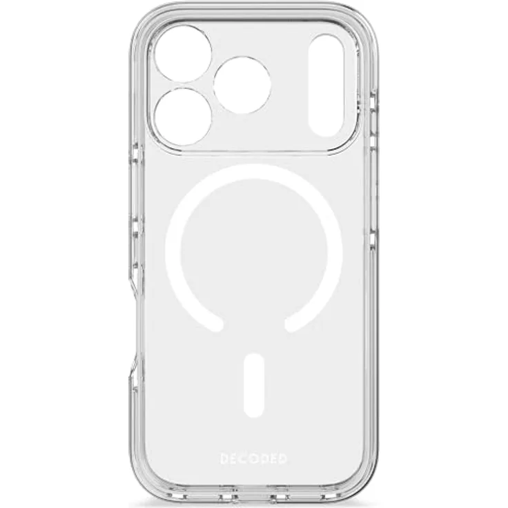 Decoded Transparent Clear Case für iPhone 17 Pro, 100% recyceltes Material, Anti-Vergilbung, MagSafe-kompatibel, 4 Meter DropTec Schutz, kratzfest