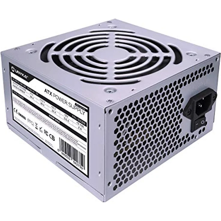 Unykach ATX 500W Netzteil, leistungsstark und langlebig, silber – Bild 3